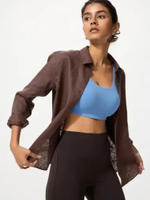 UNIQLO Sport Bra Tanpa Kawat Aktif wanita Active Wireless Bra BLUE XL