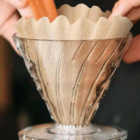 1PC/50 Sheet Wavy Bowl Pour-over Coffee Filter Paper in Log Color