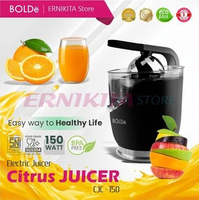 BOLDe CITRUS URANUS Juicer Jeruk Otomatis SUS304 Low Watt Pemeras Cepat Tanpa Biji Estetik Black