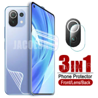 3IN1 Hydrogel Film For Xiaomi Mi 11 Ultra Lite 5G Pro Camera Glass 11Lite 11Ulta 11Pro 5 G Water Gel Protection Screen Protector