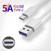 Type-C USB Cable 5A Super Charge USB Charger Cable For Huawei P Smart 2021 Samsung S10 S9 S8 Note 8 9 Charging Data Sync Cables