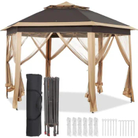 Outdoor Large Sun Shelter of 13'x13', Outdoor Canopy Tent with Carry Bag, Canopy Gazebo Commercial