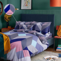 Set Bedcover Joyfull Grey Marble CS 016 Anti Luntur Ukuran King dengan Sarung Bantal Katun dari Vila