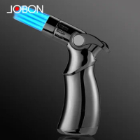 JOBON Mini Four Straight Flush Gas Lighter Multifunctional Windproof Blue Flame Cigar Welding High Temperature Spray Gun