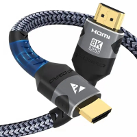 Cáp HDMI 8K 2.1 48Gbps tốc độ cao dây bện HDMI-4K@120Hz 8K@60Hz DTS:X HDCP 2.2 & 2.3 HDR 10 cho Lapt