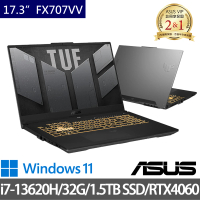【ASUS 華碩】特仕版 17.3吋電競筆電(TUF Gaming FX707VV/i7-13620H/32G/1.5TB SSD/RTX4060 8G獨顯/W11)