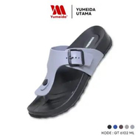 Yumeida GT-6102 ML - Sandal Pria Slop Laki-Laki Karet Anti Air 37 Hitam