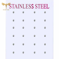 2-8mm Stainless Steel Ball Earrings Set for Women Men Teen Ear Piercing Jewelry 12 Pair Lot Lobe Studs Accessory Cheap Wholesale