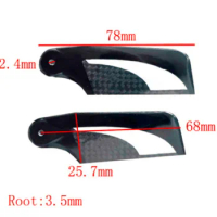 68mm Grip 3.5mm Carbon Fiber ail Blade For Trex 450/470/480 RC Helicopter