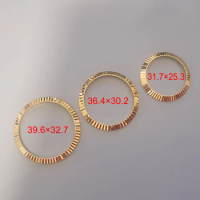 Stainless Steel Plating Gold Fluted Bezel For RLX DateJust 31mm 36mm 41mm Watch Case