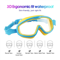 Kids Swimming Goggle Swim Diving Adjustable Waterproof Anti-fog Wide Vision Goggles Cermin Mata for 