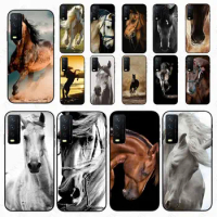 funda running horse soft silicone phone cover For vivo Y35 Y31 Y11S Y20S 2021 Y21S Y33S Y53S V21E V23E Y30 V27E 5G Cases