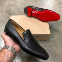 Men's Red Sole Formal Leather Shoes Fashion Business Daily Casual Party Banquet Dress Wedding Shoes Size 38-48#L0103