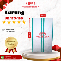Karung Plastik 125 x 180 cm Kualitas Premium List Tengah (2 Hijau) List Samping (Hijau), Karung Plas