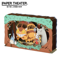 日本正版 紙劇場 龍貓 貓巴士到站 紙雕模型 紙模型 立體模型 豆豆龍 宮崎駿 PAPER THEATER - 509606