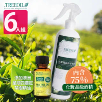 【TREEOIL】茶樹精油+75%酒精 乾洗手噴霧劑 500ml(6入)