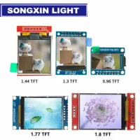 TFT Display 0.96/1.3/1.44/1.77/1.8 inch IPS 7P SPI HD 65K Full Color LCD Module ST7735 Drive IC 80*160 (Not OLED) For Arduino