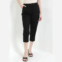 Giordano Women's Linen Audrey Pants 0542520409 XXL Signature Black