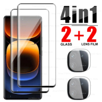 4 In 1 Full Cover Camera Screen Protector For iQOO 12 Pro 5G Curved Protect Glass iQOO12Pro iQOO12 Pro 6.78 inch Tempered films