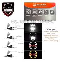 LAMPU DEPAN DAYMAKER LED DRL PUTIH KUNING UNIVERSAL MOTOR MOBIL HARLEY JEEP KATANA KOTAK BULAT HEADL