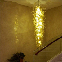 Beautiful Amber Glass Pendant Light Christmas Gift Wrought Iron Lights Chandeliers