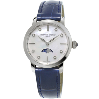 CONSTANT 康斯登 SLIMLINE超薄系列月相女腕錶-藍/30mm