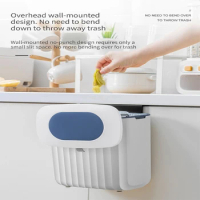 ECHOME Waste Bin Wall-Mounted Kitchen Home Cabinet Door Bathroom Large Capacity Trash Can MultiColor Optional Bathroom Trash Can