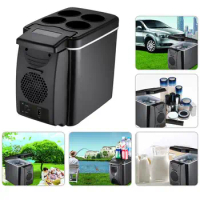 6 Liter Mini Fridge For Camping Lightweight Car Armrest Mini Refrigerator Container Freezer Box Insulated Cooler Car Gadgets