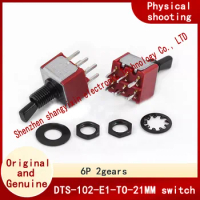 DTS-102-E1-TO-21MM short flat handle button rocker arm switch Airplane model handle vertical straight six pin two gears