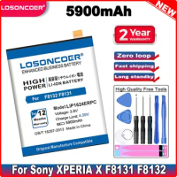 LOSONCOER 5900mAh LIP1624ERPC Mobile Phone Batteries For Sony Xperia X Performance XP F8132 F8131 Battery