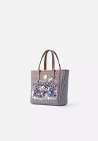 FION Donald Duck Jacquard with Leather Tote Bag
