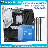 MAXSUN Gaming Motherboard B760M D4 Set with Intel i5 12400F Kit&amp; Dual-channel DDR4 16GBx4=64G 3200MHz RAM LGA1700 Computer Combo