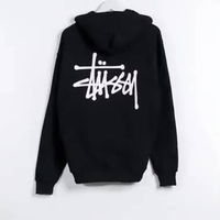 Hoodie STUSSY SIGNATURE LOGO WHITE BLACK HOODIE 100% ORIGINAL L