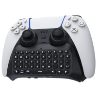 Keyboard for PS5 Controller, Wireless Bluetooth Keypad Chatpad for Playstation 5 Controller, Mini Game Keyboard Built-in Speaker