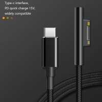 สายชาร์จเร็วและปลอดภัย สายชาร์จ Type C PD 1.8 ม. 102W 15V 4A สำหรับ Microsoft Surface Pro 6/5/3/4