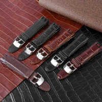 Genuine Leather Bracelet For Swatch Watchband 21mm YRS403 412 402G Wristband Black Watch band Man Watch Belt Accessories strap