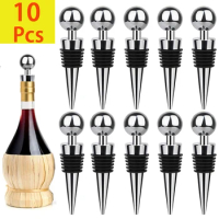 10Pcs Wine Stoppers Bottle Stopper Wine Saver Sealer Reusable Wine Corks for Beverage Metal Beer Champagne Stoppers