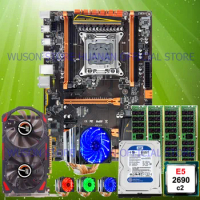 Hot HUANAN ZHI deluxe X79 motherboard with M.2 slot CPU E5 2690 C2 with cooler RAM 16G 1TB 3.5' SATA HDD video card GTX750Ti 2G