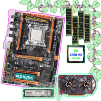 On sale HUANAN ZHI X79 motherboard bundle video card GTX750TI 2G 128G NVME SSD 2280 CPU Intel Xeon E5 2660 V2 RAM 4*8G 1600 RECC