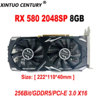 RX 580 2048SP 8GB Graphics Card GDDR5 256-bit Gaming Video Card for AMD Radeon RX580 PCI-E 3.0 X16 DP+HDMI+DVI-D Desktop Mining