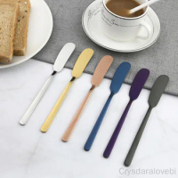 10Pcs Creative Titanium-plated Stainless Steel Butter Knife Butter Spatula Jam Knife Butter Cheese Knife Western Tableware