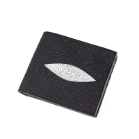 Classical Unisex Style Exotic Real Leather Men Women Short Wallet Genuine Stingray Skin Male Female Card Holders Small Clutch