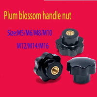 2-10PCS M5-M16 Manual Tightening Nut Seven Star Handle Nut Rubber Head Plum Blossom Thread Manual Mechanical Star Nut