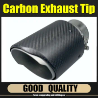 Car Carbon Fibre Exhaust System Muffler Pipe Tip Straight Universal 304 Stainless Mufflers Decorations For Akrapovic