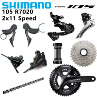 SHIMANO 105 2x11Speed Road Bike Groupset R7020 R7070 Shifter Hydraulic Disc Brake R7000 Derailleur Bicycle Original Kit