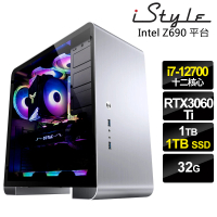 【iStyle】水冷工作站 i7-12700/華碩Z690/RTX3060TI 8G/32G/1TSSD+1TB/無糸統