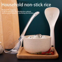 1pc Non-Stick Rice Spoon Rice Cooker Long Cooking Rice Spatula Scoop Clear White Soup Spoon Kitchen Utensil Tableware Tools