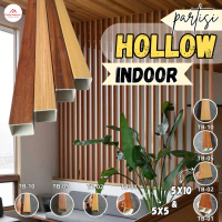 Hollow kisi kisi WPC kotak 5cm x 10cm panjang 290cm Partisi Pembatas Dinding Motif Kayu - WALL PANEL