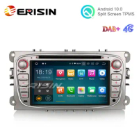 Erisin ES5109FS 7" Android 10.0 Car Stereo For Ford Focus DVD GPS Mondeo Galaxy S-Max C-Max 4G Wifi DAB+ Autoradio Video Player