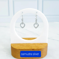 anting love perak/silver925 lapis emas putih ATLV